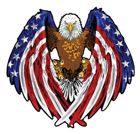 Bald eagle wings American flag