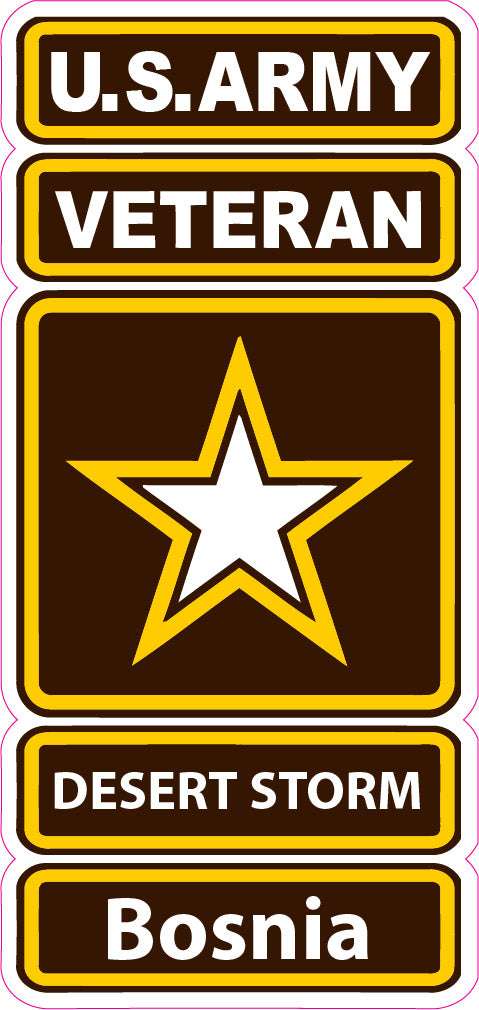 U.S. Army Veteran Desert Storm Bosnia Decal