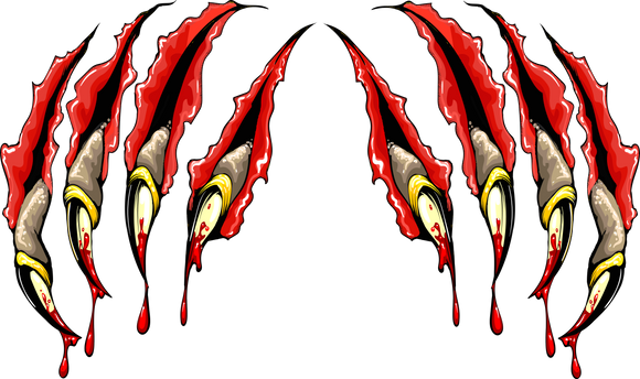 Bloody Monster Claw  pairs Decal