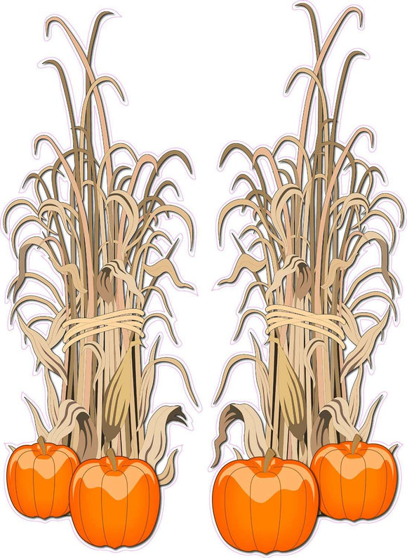 Halloween Corn Stalks Pair Wall Decor Decal - 24