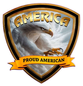 America with white Eagle Crest Decal