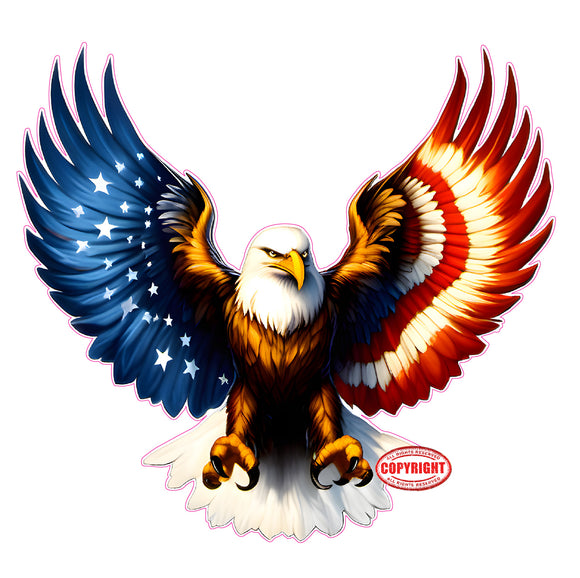 Patriotic eagle American flag Decal