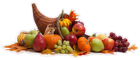 Thanksgiving Cornucopia Wall or Window Decor Decal - 24