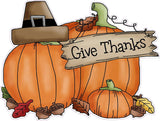 Thanksgiving Giving Thanks Wall or Window Decor Decal 12" - | Nostalgia Decals Online vinyl sticker wall decor, wall decoration vinyl decals, vinyl holiday wall stickers, vinyl window stickers for the holidays