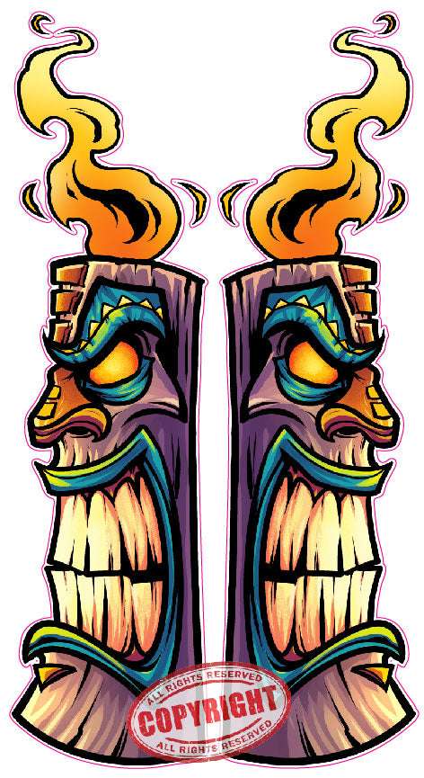 Tiki god pole pairs Decal