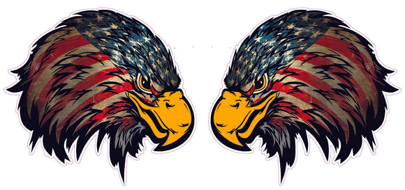 Weathered American Flag Eagle Head Version 2 Pair 4