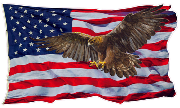 American Flag Golden Eagle V2 Decal 