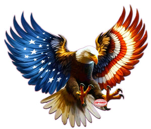 Eagle with American flag in wings decal