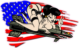 American flag Pin up Bomber Girl decal