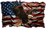 American flag Worn eagle soaring Patriotic decal