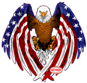 New American flag eagle wings Decal