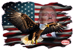 American flag grunge Bald Eagle Trump decal 