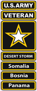 U.S. Army Veteran Desert Storm Somalia Bosnia Panama Decal