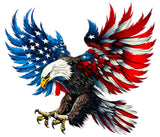 Patriotic American Flag Decals - Bald Eagle Red White Blue - Perfect for Patriotic Displays - Shop Now