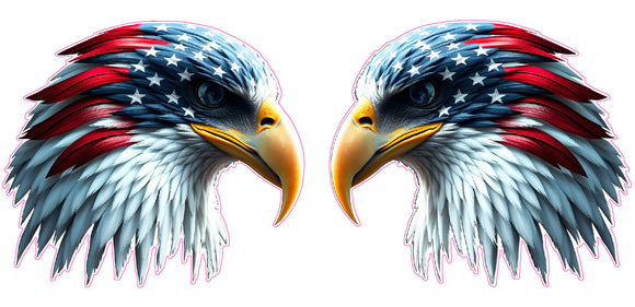 American Flag Eagle Head Patriotic decals