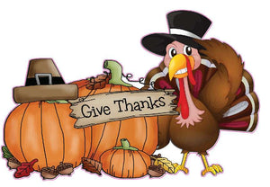 Thanksgiving Turkey Salute giving thanks wall Decal