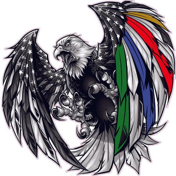 Thin Green Blue Red Gold Line Military Law enforcement First Responders Dispatch American Flag Eagle decal