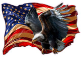 Twisted American flag eagle decal