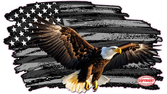 Worn American Flag colored bald eagle Decal